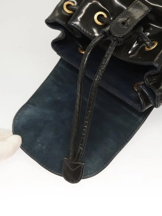 GUCCI Bamboo Backpack Enamel Navy Gold 003 2058 0030 Auth bs26080 main image 9